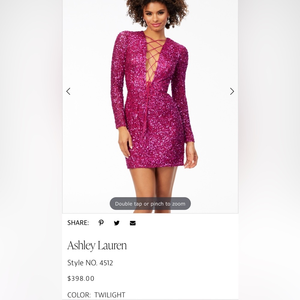 Ashley Lauren fitted short dress with lace up bustier. style no. 4512